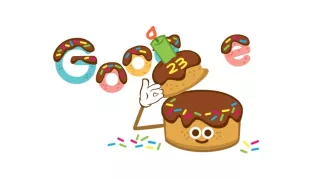 Google отмечает 23-летие компании тортом на главной странице