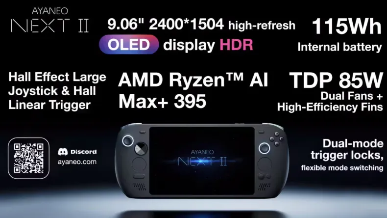 Показана уникальная портативная консоль Ayaneo Next 2