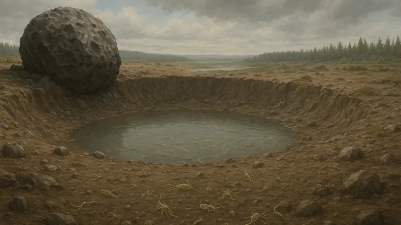 Ученые обнаружили, что жизнь появилась в кратере астероида уже через 4 миллиона лет после удара