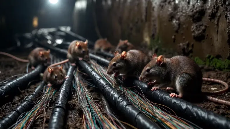 Оболочка кабелей из биоразлагаемых материалов очень понравилась крысам