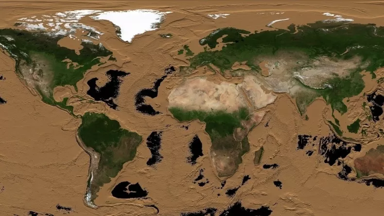 Какой станет Земля без океанов?