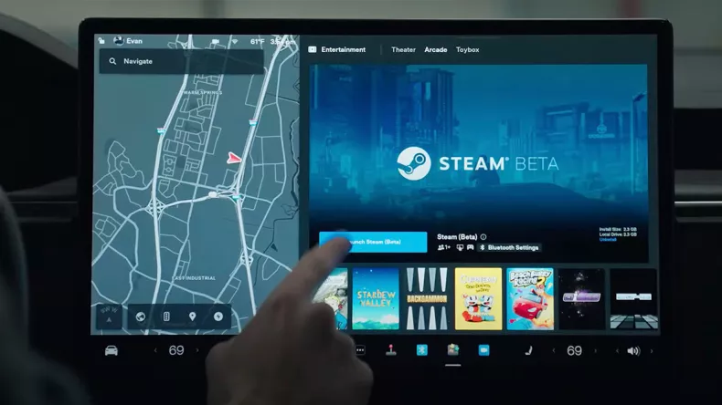 Tesla добавляет поддержку Steam в своих автомобилях с тысячами поддерживаемых игр