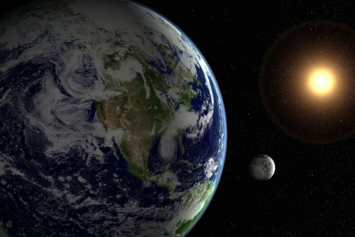 Земля из космоса реальные с луной