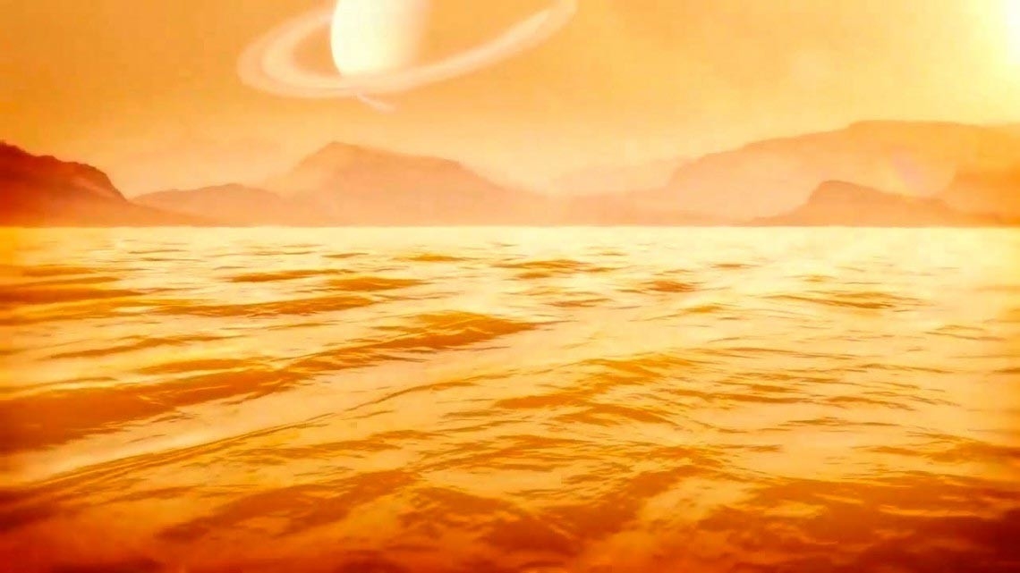 Море жидкого метана на самой большой луне Сатурна, Титане может оказаться глубиной более 300 метров