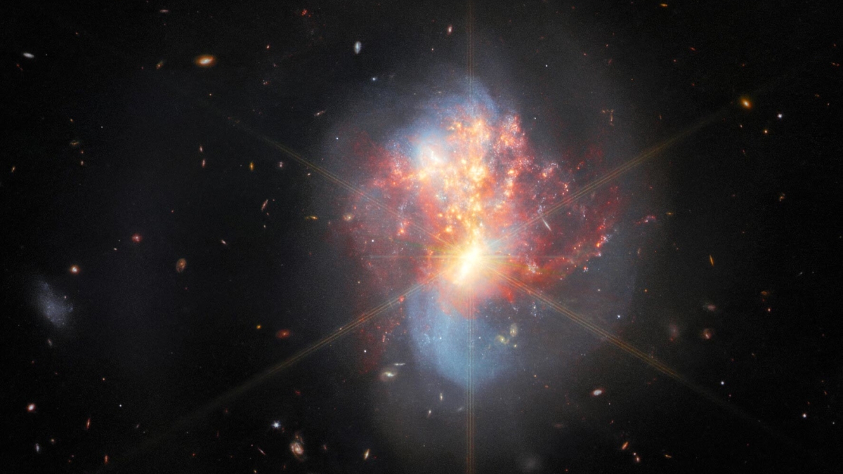 Галактическое столкновение подробно изучается телескопом James Webb