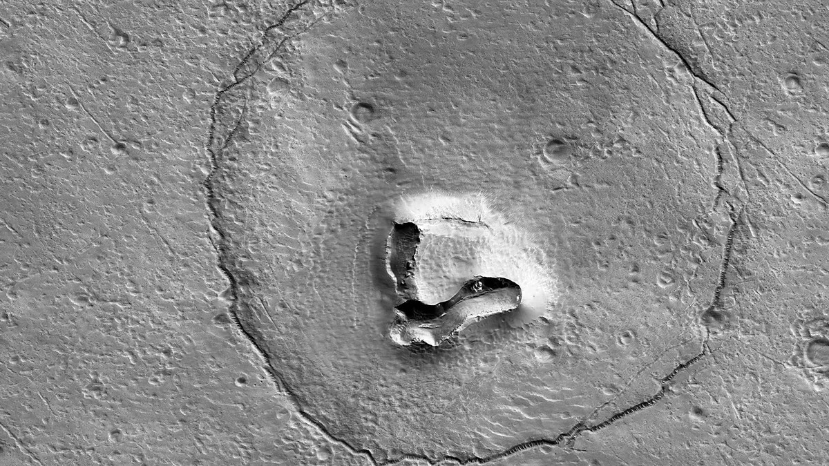 Марсианский медведь покоряет интернет — необычный узор скалистых структур Марса