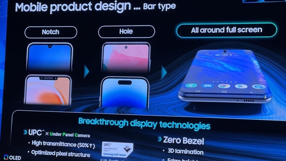 Samsung работает над настоящим безрамочным дисплеем