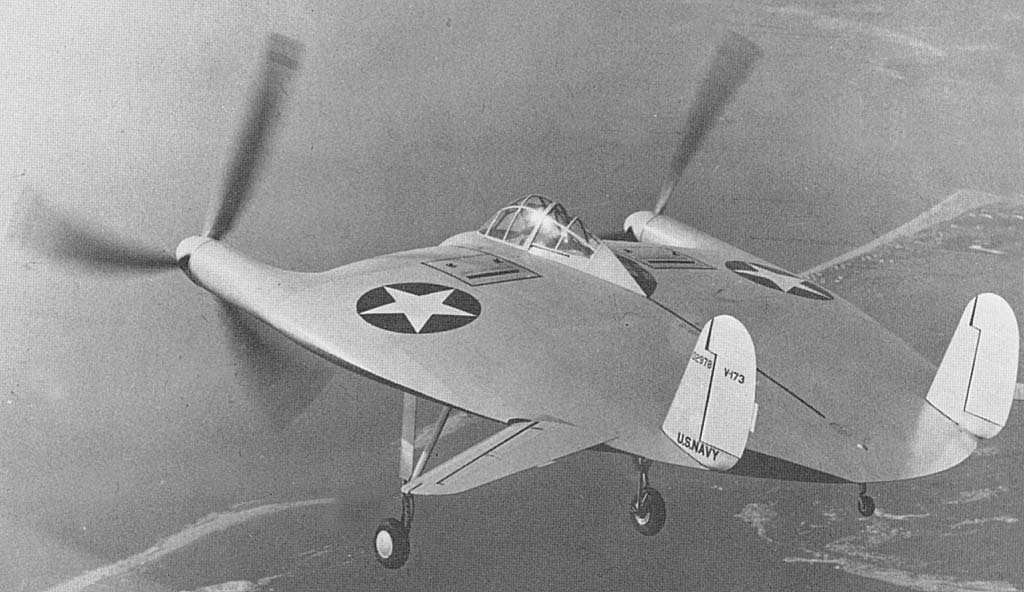17 самых странных летательных аппаратов 6 6. Vought V-173 «Flying Pancake» (1942)
