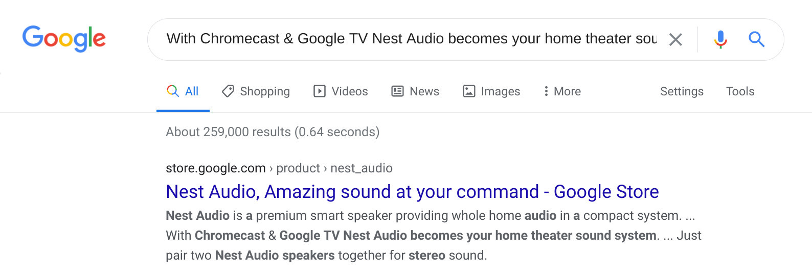 Nest Audio может быть использована в качестве звуковой системы домашнего кинотеатра