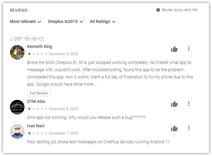 Обновление Carrier Services ломает работу SMS на Android 1 Обновление Carrier Services ломает работу SMS на Android
