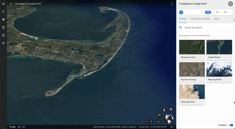 В Google Earth появилась возможность повернуть время вспять