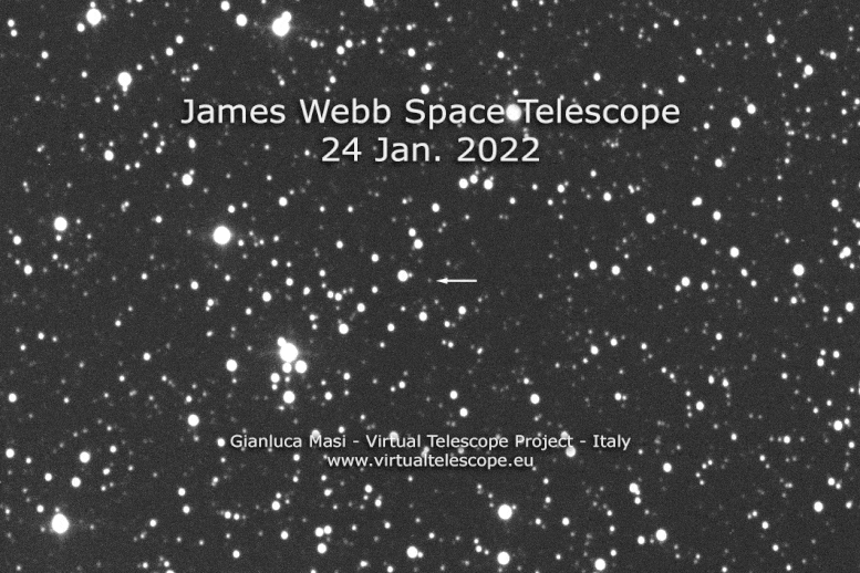 Как выглядит телескоп James Webb при взгляде с Земли?