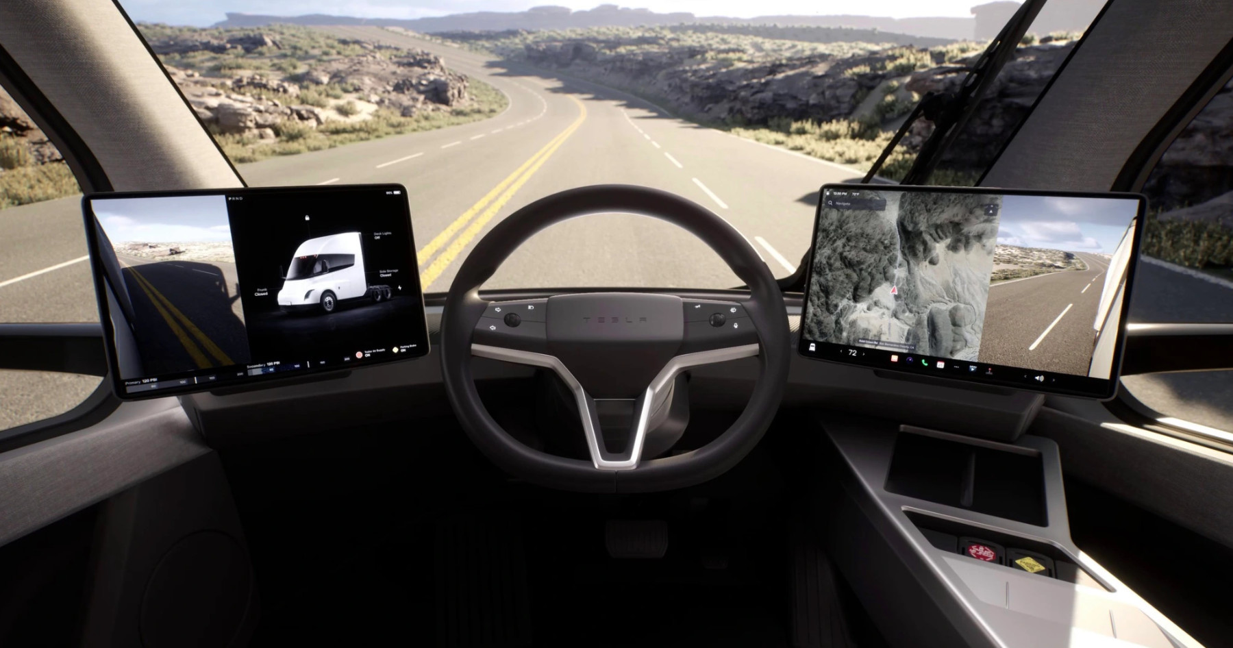 Tesla официально представила полностью электрические тягачи Semi 2 Tesla официально представила полностью электрические тягачи Semi