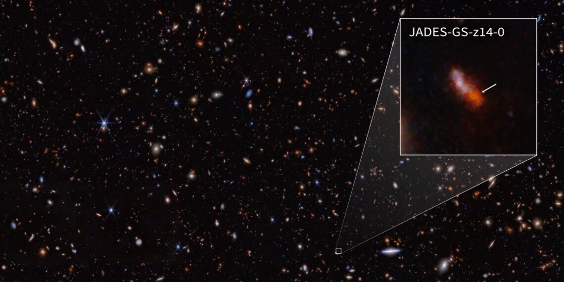 JWST обнаружил самую удаленную галактику из известных на сегодняшний день