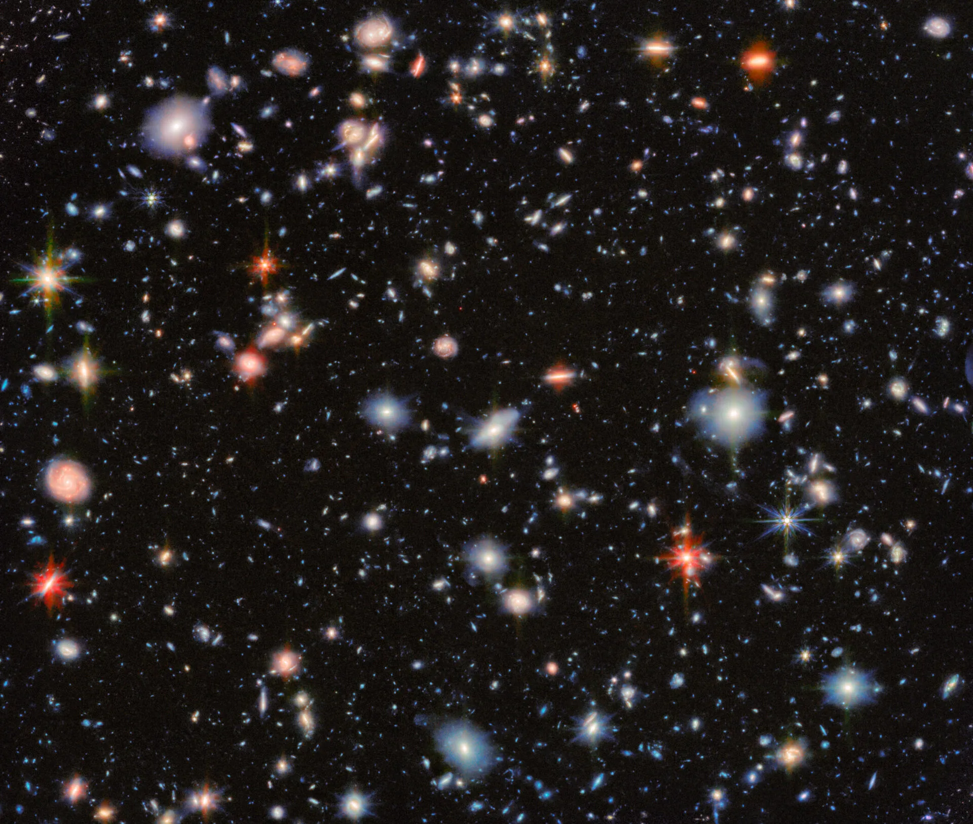 James Webb заглянул глубже Hubble: новый снимок с 2500 галактиками 1 James Webb заглянул глубже Hubble: новый снимок с 2500 галактиками