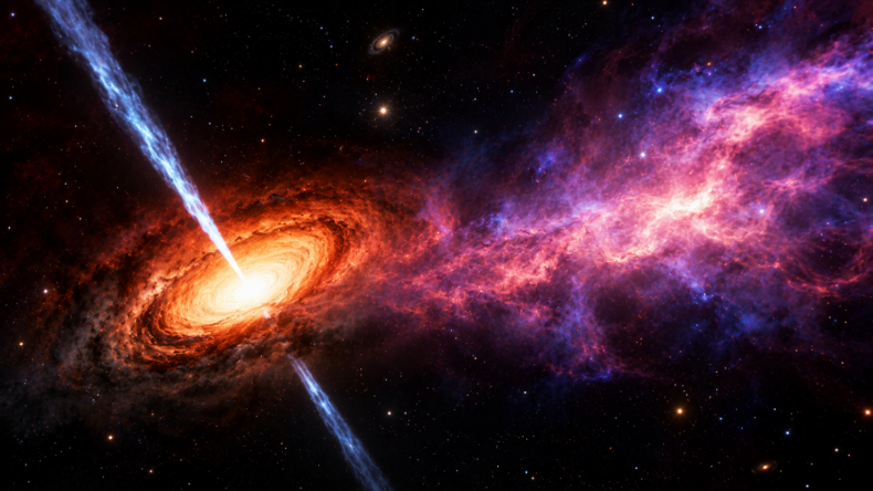 Телескоп Chandra обнаружил раскаленное до 20 миллионов градусов «дыхание» древнего квазара