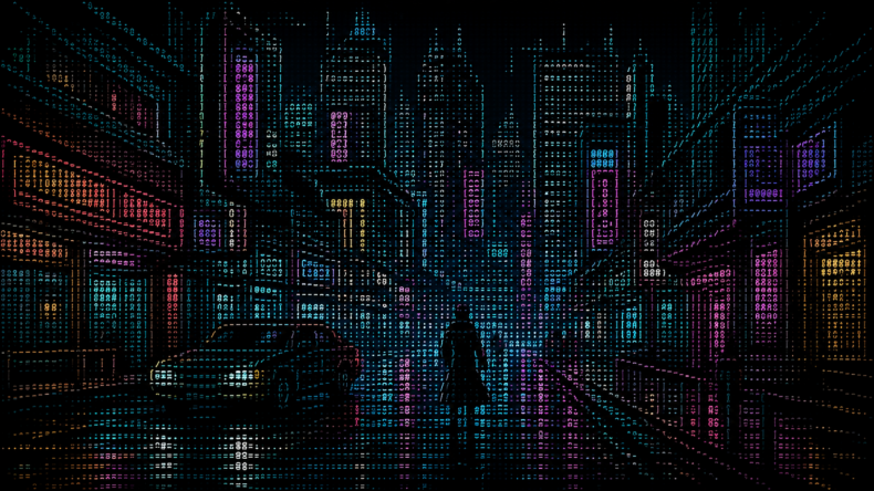 Разработчик-одиночка создал интерактивный киберпанк-город целиком из ASCII-символов