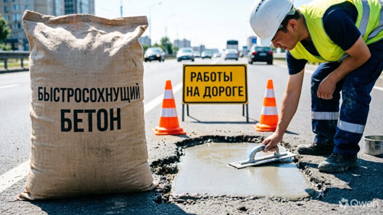 Бетон с набором прочности за 2–4 часа ускорит ремонт дорог